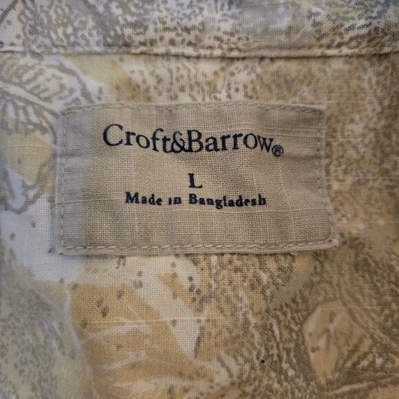 CROFT & BARROW Short Sleeve Button Up Hawaiian Shirt Men’s Size Large - Picture 2 of 5